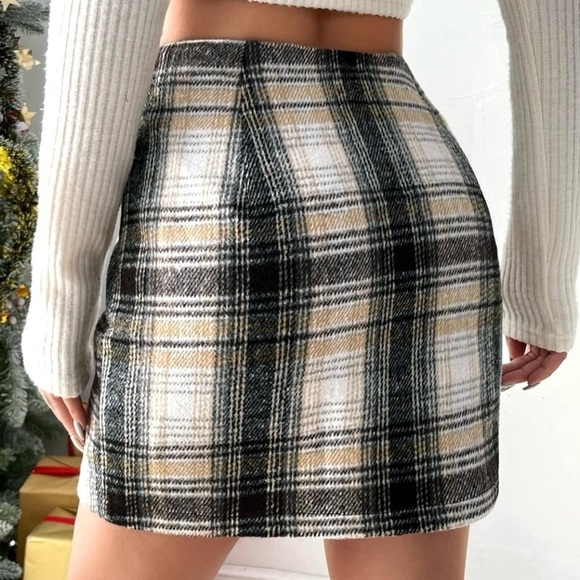 MakeMeChic Plaid Pencil Skirt - Picture 2 of 4